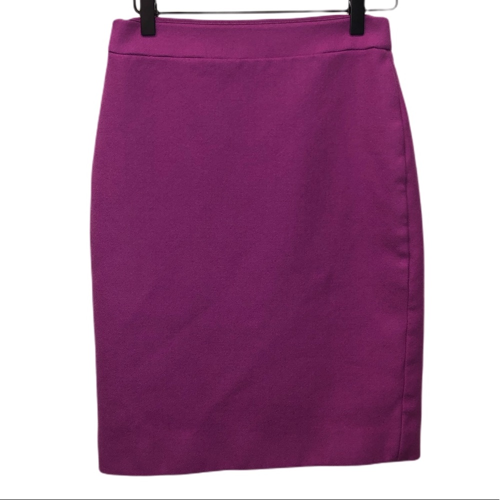 J Crew Plum Wool Pencil Skirt